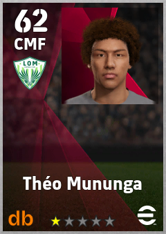 Théo Mununga — CMF, OVR 62, MAX 62