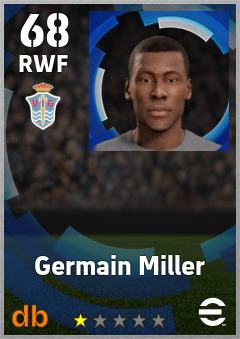 Germain Miller — RWF, OVR 68, MAX 68