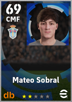 Mateo Sobral — CMF, OVR 69, MAX 69
