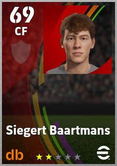 Siegert Baartmans — CF, OVR 69, MAX 69