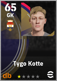 Tygo Kotte — GK, OVR 65, MAX 65