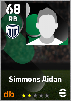 Simmons Aidan — RB, OVR 68, MAX 68