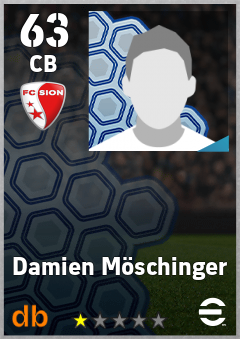 Damien Möschinger — CB, OVR 63, MAX 63