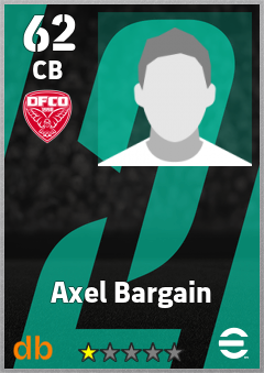Axel Bargain — CB, OVR 62, MAX 62