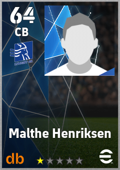 Malthe Henriksen — CB, OVR 64, MAX 64