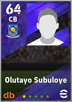 Olutayo Subuloye — CB, OVR 64, MAX 64