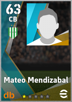 Mateo Mendizabal — CB, OVR 63, MAX 63
