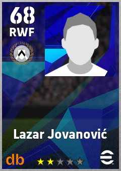 Lazar Jovanović — RWF, OVR 68, MAX 68
