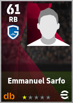 Emmanuel Sarfo — RB, OVR 61, MAX 61