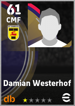 Damian Westerhof — CMF, OVR 61, MAX 61