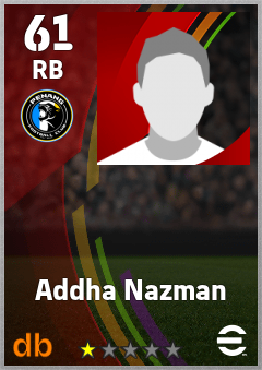 Addha Nazman — RB, OVR 61, MAX 61