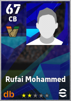 Rufai Mohammed — CB, OVR 67, MAX 67