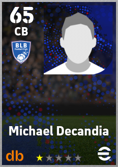 Michael Decandia — CB, OVR 65, MAX 65