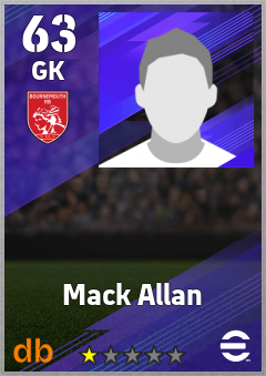 Mack Allan — GK, OVR 63, MAX 63