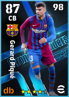 Gerard Piqué — CB, OVR 87, MAX 98