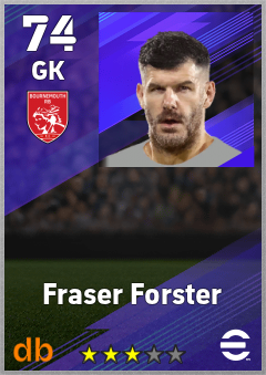 Fraser Forster — GK, OVR 74, MAX 74