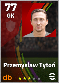Przemysław Tytoń — GK, OVR 77, MAX 77
