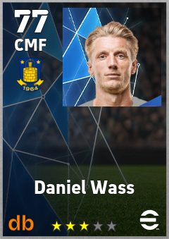 Daniel Wass — CMF, OVR 77, MAX 77
