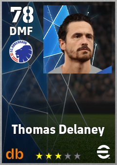 Thomas Delaney — DMF, OVR 78, MAX 86