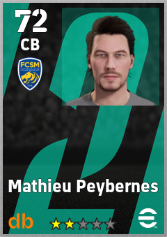 Mathieu Peybernes — CB, OVR 72, MAX 72