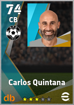 Carlos Quintana — CB, OVR 74, MAX 74