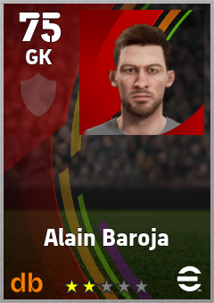 Alain Baroja — GK, OVR 75, MAX 75