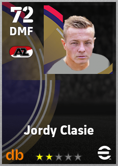 Jordy Clasie — DMF, OVR 72, MAX 72