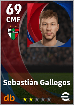 Sebastián Gallegos — CMF, OVR 69, MAX 69