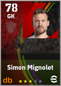 Simon Mignolet eFootball player card
