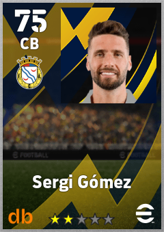 Sergi Gómez — CB, OVR 75, MAX 75