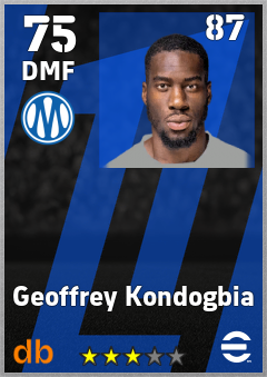 Geoffrey Kondogbia — DMF, OVR 75, MAX 87
