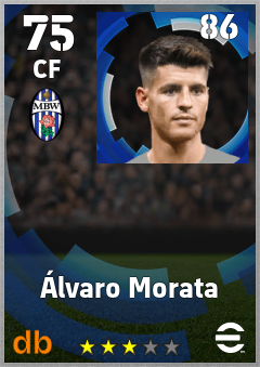 Álvaro Morata — CF, OVR 75, MAX 86