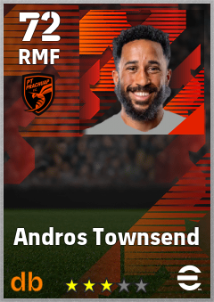 Andros Townsend — RMF, OVR 72, MAX 72