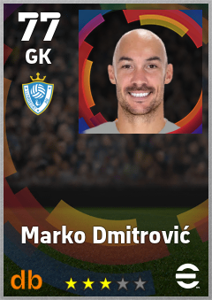 Marko Dmitrović — GK, OVR 77, MAX 86