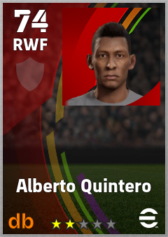 Alberto Quintero — RWF, OVR 74, MAX 74