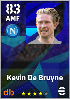 Kevin De Bruyne — AMF, OVR 83, MAX 89