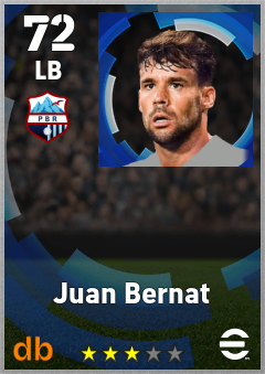Juan Bernat — LB, OVR 72, MAX 72