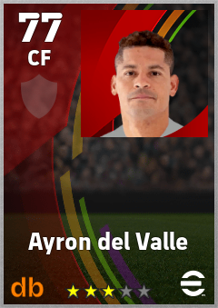 Ayron del Valle — CF, OVR 77, MAX 77
