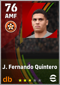 J. Fernando Quintero — AMF, OVR 76, MAX 76