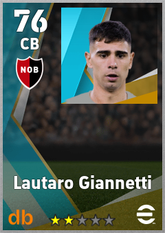 Lautaro Giannetti — CB, OVR 76, MAX 76