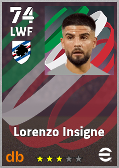 Lorenzo Insigne — LWF, OVR 74, MAX 74