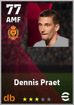 Dennis Praet — AMF, OVR 77, MAX 77
