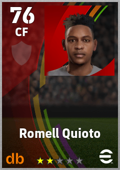 Romell Quioto — CF, OVR 76, MAX 76