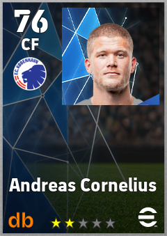 Andreas Cornelius — CF, OVR 76, MAX 76