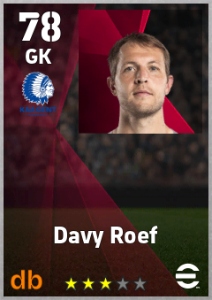 Davy Roef — GK, OVR 78, MAX 78
