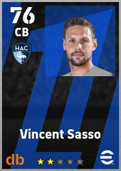 Vincent Sasso — CB, OVR 76, MAX 76