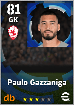 Paulo Gazzaniga — GK, OVR 81, MAX 81
