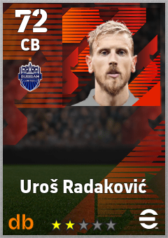Uroš Radaković — CB, OVR 72, MAX 72