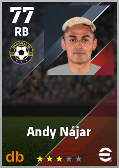 Andy Nájar — RB, OVR 77, MAX 77