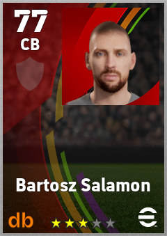Bartosz Salamon — CB, OVR 77, MAX 77